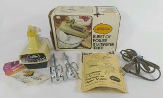 Vintage Sunbeam 5 Speed Burst Of Power Mixmaster Hand Mixer Made In Usa