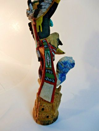 Hopi Hand Carved Eagle Kachina Cottonwood Signed by Artist Indian Art 1st Mesa 4