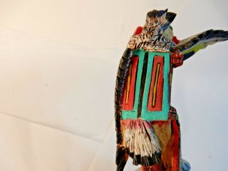 Hopi Hand Carved Eagle Kachina Cottonwood Signed by Artist Indian Art 1st Mesa 8