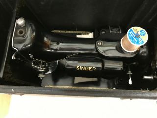 1937 Singer 221 - 1 Featherweight Sewing Machine Serviced,  Case and Attachments 11