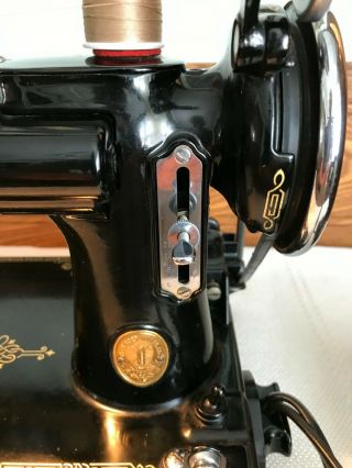 1937 Singer 221 - 1 Featherweight Sewing Machine Serviced,  Case and Attachments 2