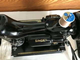 1937 Singer 221 - 1 Featherweight Sewing Machine Serviced,  Case and Attachments 4
