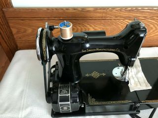 1937 Singer 221 - 1 Featherweight Sewing Machine Serviced,  Case and Attachments 6