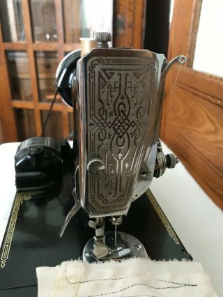 1937 Singer 221 - 1 Featherweight Sewing Machine Serviced,  Case and Attachments 9