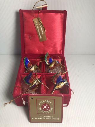 Cloisonne Hummingbird Christmas Ornaments - Set Of 4 From Dillard 