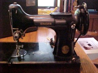 Singer featherweight sewing machine 221 - 1 1949 w/case keys book,  accessories A, 6