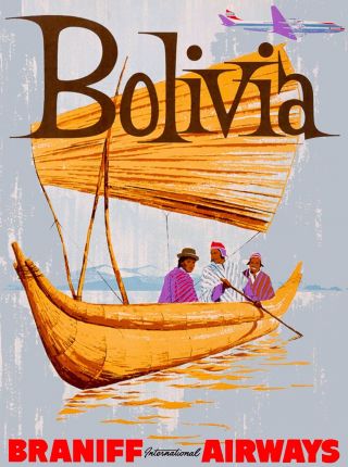 Bolivia South America Vintage Travel Art Poster Advertisement