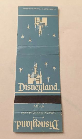 Vintage Matchbook Matchcover Disneyland With Cinderella’s Castle Blue Unstruck