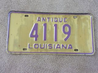 1986 Louisiana Antique License Plate 4119