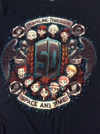 Teefury Doctor Who 50th Anniversary Traveling Space Time 50 Years T Shirt Dalek