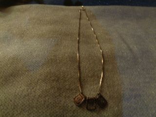 Silver Sterling 925 Chain Necklace - 3 Symbols Hebrew Jewish Kabbalah Judaica 925