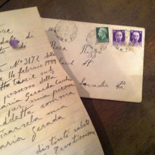 111818 - Old Handwritten Letter In Italian Ww11 Era 1940 Lancaster Pa R