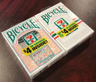 Two Different Decks Bicycle 7 - Eleven Playing Cards - - Packaged With Care