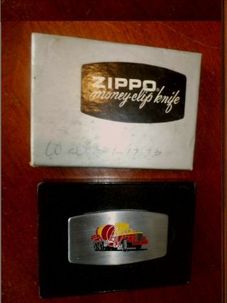 Vintage Zippo Lighter Co Cement Truck Money Clip Pocket Knife W/ Box