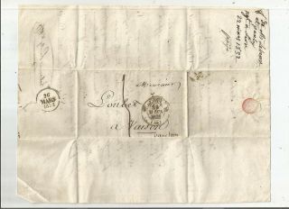 Stampless Foldled Letter: 1832 Lyon,  France Cds