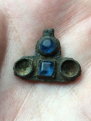 Incredible 1700’s Fur Trade Cross With Blue Stones - Michigan