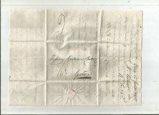 Stampless Folded Letter: 1817 Genova,  Italy Red Sl