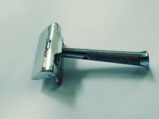 Vintage Gem G - Bar / Heavy Flat Top Single Edge Safety Razor Vtg Shaving