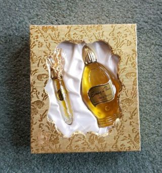 Vintage Evening In Paris Gold Perfume Gift Set Purse Size Perfume & 1 Oz Edt