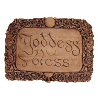 Goddess Bless Wall Plaque - Wood Finish - Dryad Designs - Wiccan Wicca Pagan