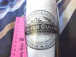Alaska Beer Glass,  Silver Gulch Brewing & Bottling,  Fairbanks Alaska,  Logo