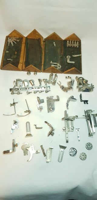 Singer Sewing Machine Featherweight 221 Simanco USA with Case plus 30pc $9.  99 11