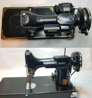 Singer Sewing Machine Featherweight 221 Simanco USA with Case plus 30pc $9.  99 9