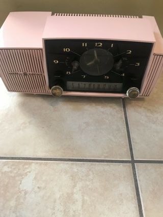 Vintage General Electric Pink Clock Radio 1950 