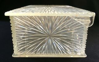 Vintage Celebrity Clear Lucite Atomic Starburst Jewelry Trinket Box Mid Century 4