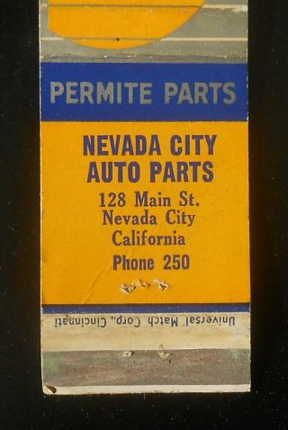 1940s Permite Parts Nevada City Auto Parts Phone 250 128 Main St.  Nevada City Ca