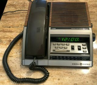 Vintage Ge Am/fm Radio Alarm Telephone Clock - General Electric 7 - 4722d