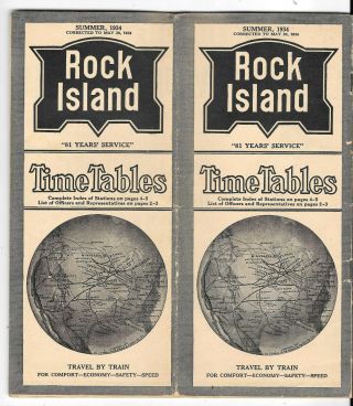 Chicago Rock Island And Pacific Railroad Time Tables Brochure - Summer,  1934