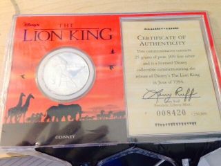Disney The Lion - King - Disney - 25 - Grams - Of - 999 - Silver - Coin - - In Contains