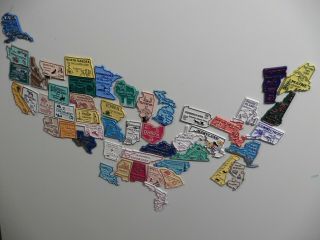 All 50 U.  S.  State Fridge Magnets United States Map Set