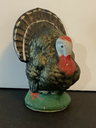 Antique Paper Mache Turkey Candy Container Made In Germany