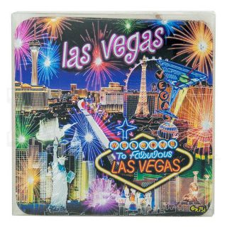 Las Vegas Souvenir Cork Coasters Set Of 4