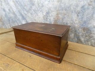 Wheeler & Wilson Antique Treadle Sewing Machine Coffin Top Wooden Lid Case C
