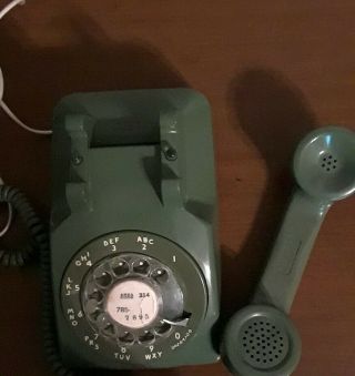 Vintage Green Western Electric Bell System Rotary Dial Desk Phone 500dr 10 - 75