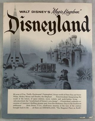 Opening Year 1955 Disneyland Magic Kingdom Brochure Walt Disney Anaheim Ca
