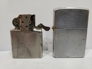 Vintage Zippo Lighter Brushed Chrome Pat 2517191,  Rebuild,  & Insert