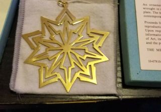 1981 Christmas Star Mma Metropolitan Museum Sterling Gold Ornament Linae Frei
