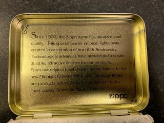 1992 Midnight Chrome Zippo Lighter to commemorate Zippo 60th Anniversary 3