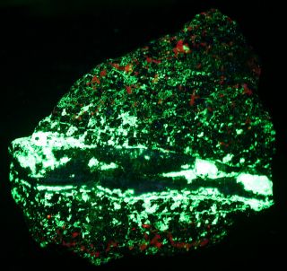 Willemite Vein Fluorescent Phosphorescent Mineral,  Franklin,  Nj
