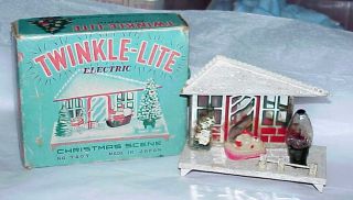 Vintage Putz Christmas Scene Japan Twinkle - Lite Only - Non Ob