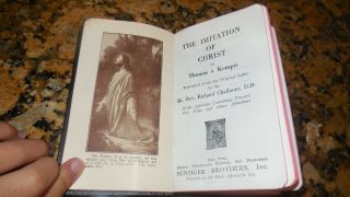 1926 THE IMITATION OF CHRIST by Thomas a Kempis,  Leather,  Benziger Brothers 5 6