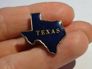 Vintage 90s Texas State Shaped Travel Souvenir Enameled Lapel Pin 1 "