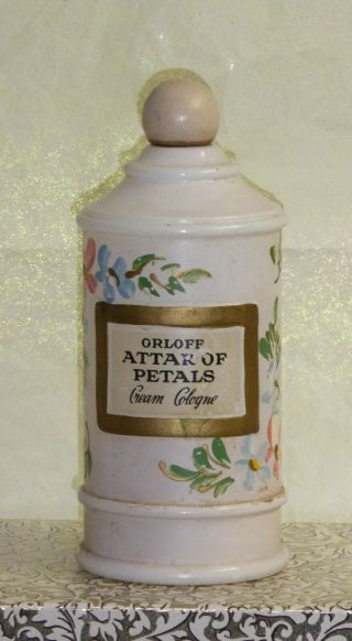 Orloff Attar of Petals Cream Cologne 33 Full vtg 1940s Hand painted Vivauda 2