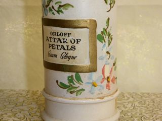 Orloff Attar of Petals Cream Cologne 33 Full vtg 1940s Hand painted Vivauda 5
