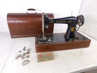 Antique 1927 Portable Singer 66 Sewing Machine Ab886645 Parts Salvage
