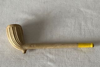 Vintage Unsmoked Antique Clay Pipe with Scalloped Design Bowl 4